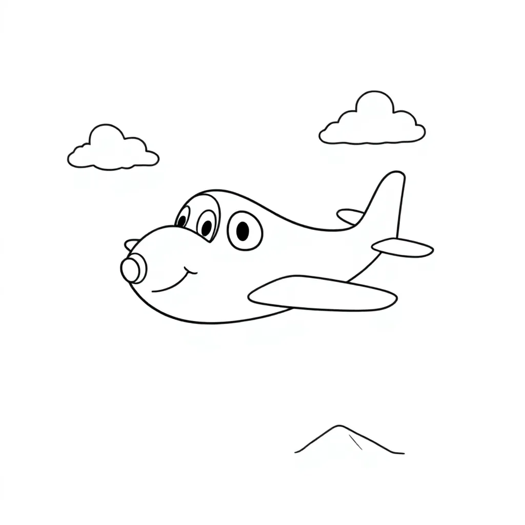 Feuille de coloriage Avion gratuit Feuille de coloriage pour Enfants
