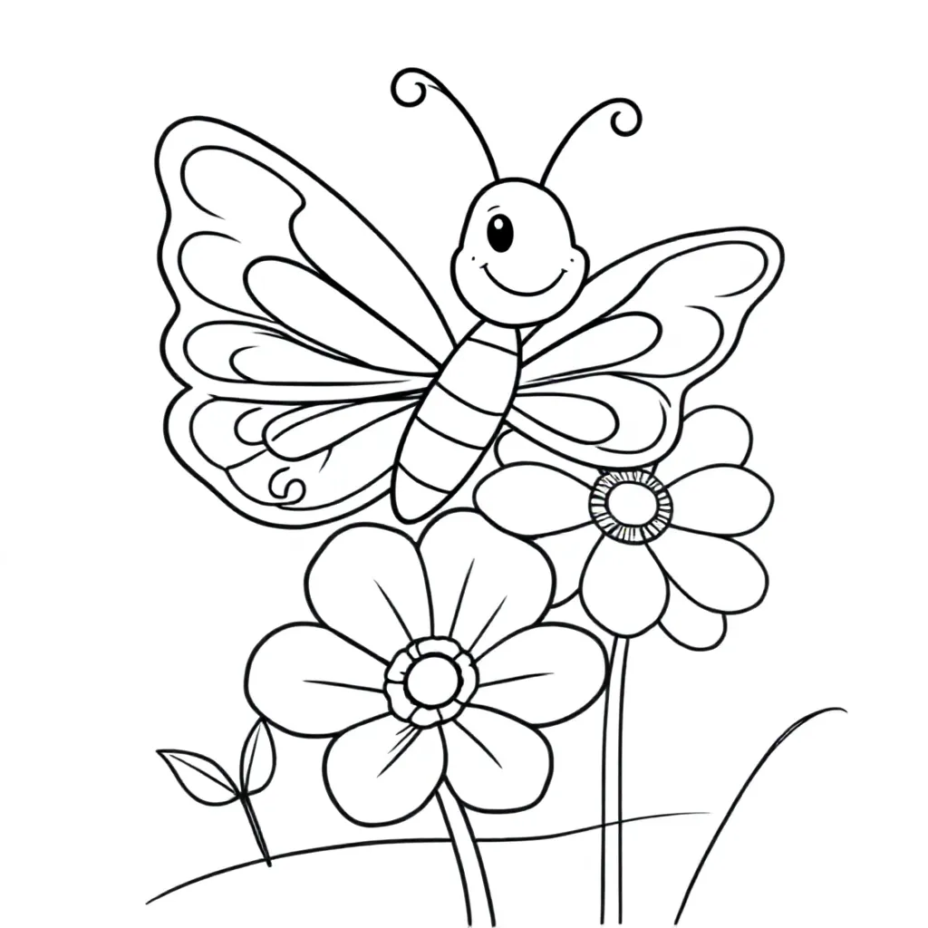 vlinder kleurplaat voor kinderen