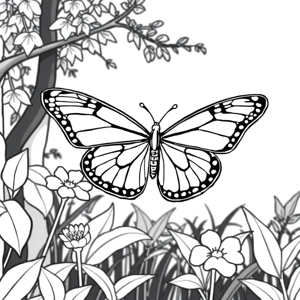 Vlinder Natuur Insect Kleurrijk Creatief coloring page for children