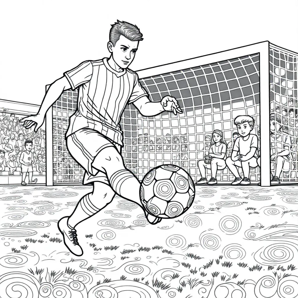 voetbal kleurplaat voor kinderen