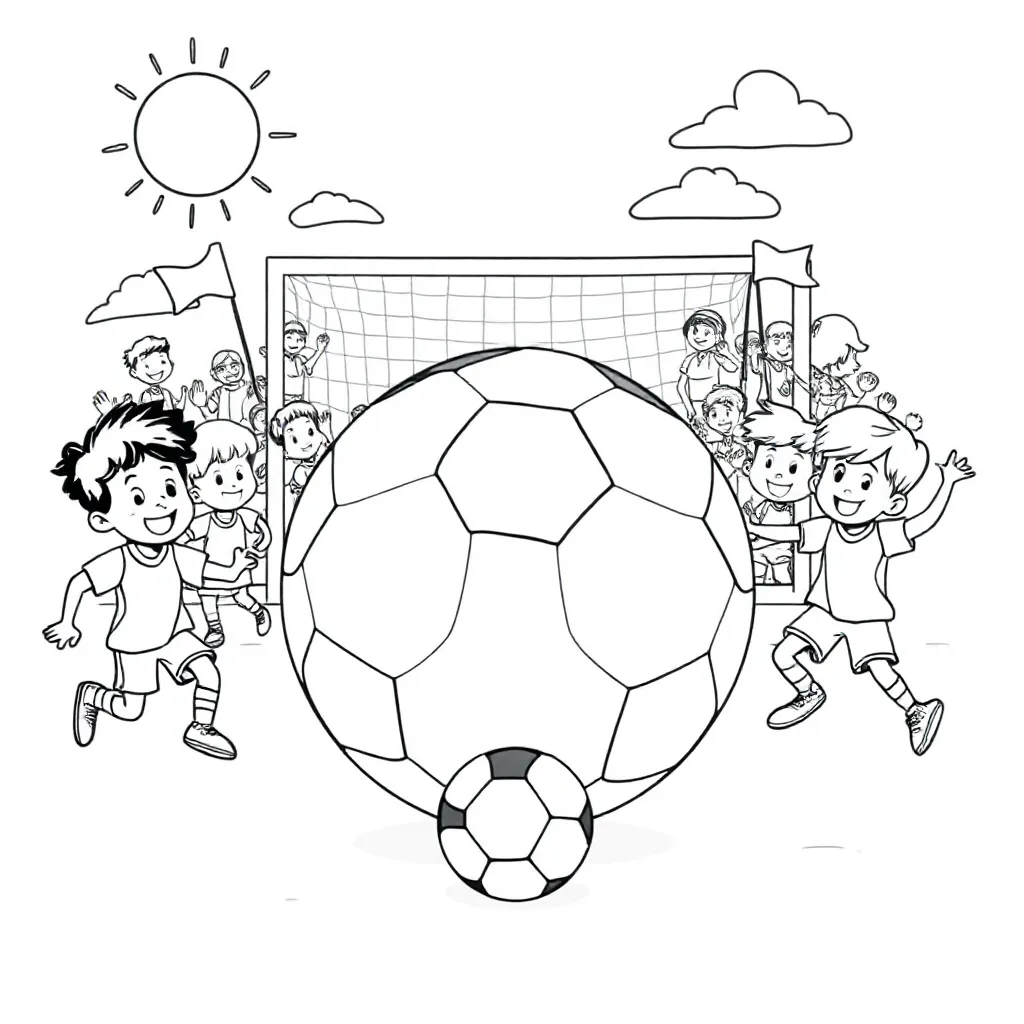 Feuille de coloriage Football gratuit Feuille de coloriage pour enfants
