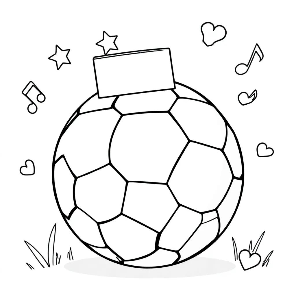 Voetbal met de naam Jibbe kleurplaat voor kinderen