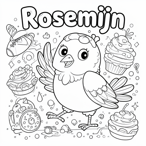 voetbal vogel vogel vogel cupcake ijs kleurplaat voor kinderen