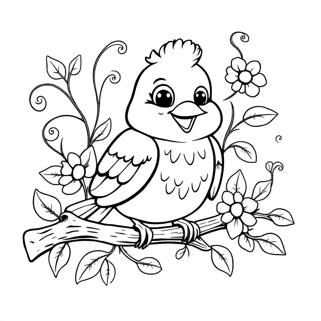 Free Printable Bird Coloring Page for Kids