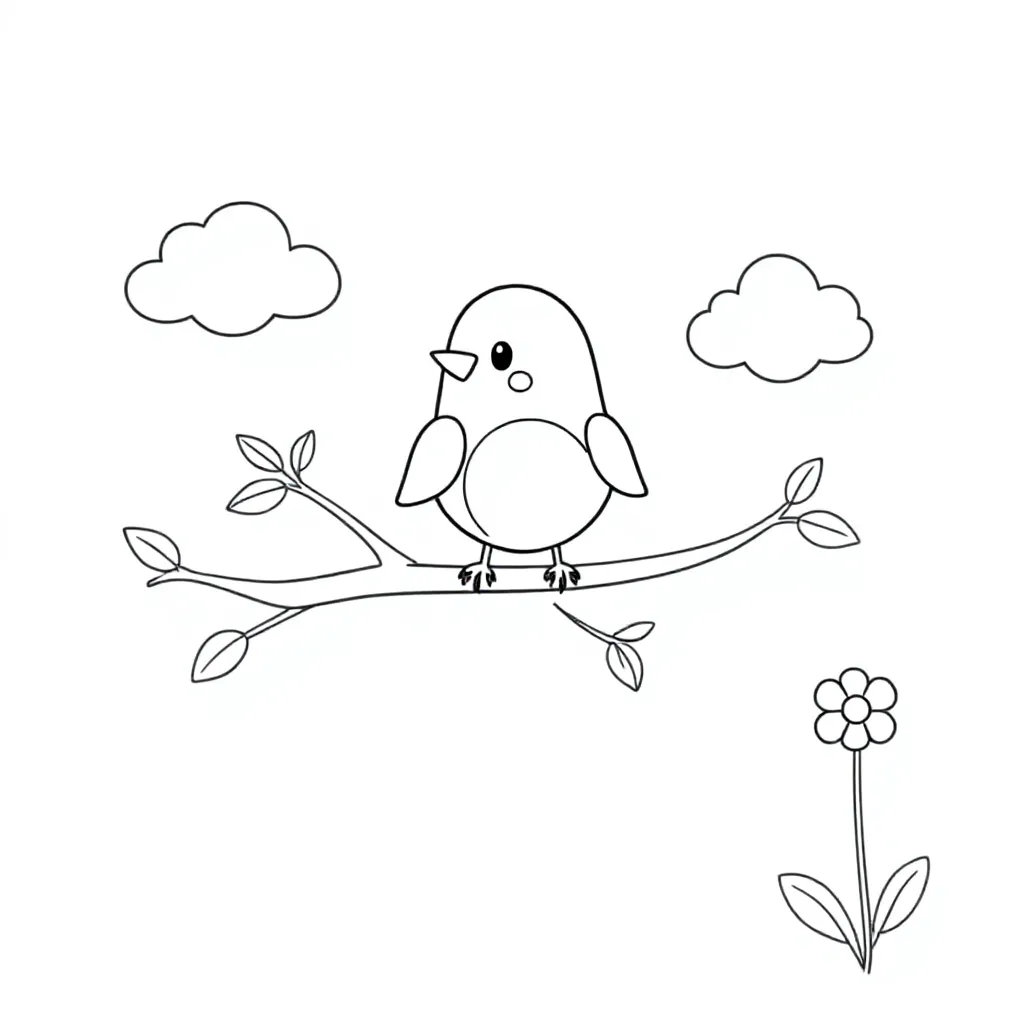 vogel kleurplaat voor kinderen