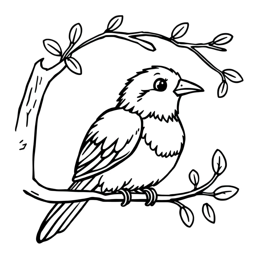 Vogel Natuur Veren Wilde Dieren coloring page for children