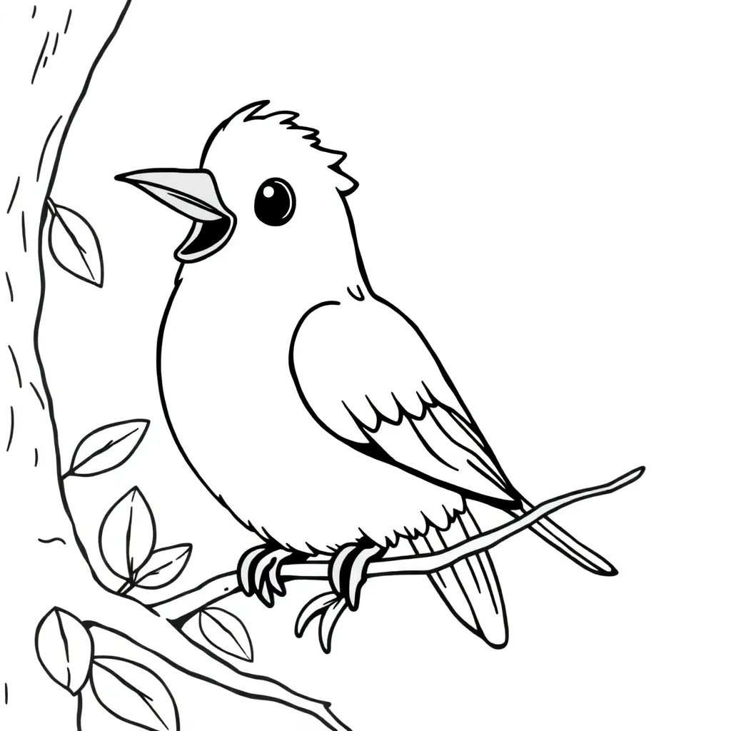 Vogel Natuur Wilde Dieren Veren coloring page for children