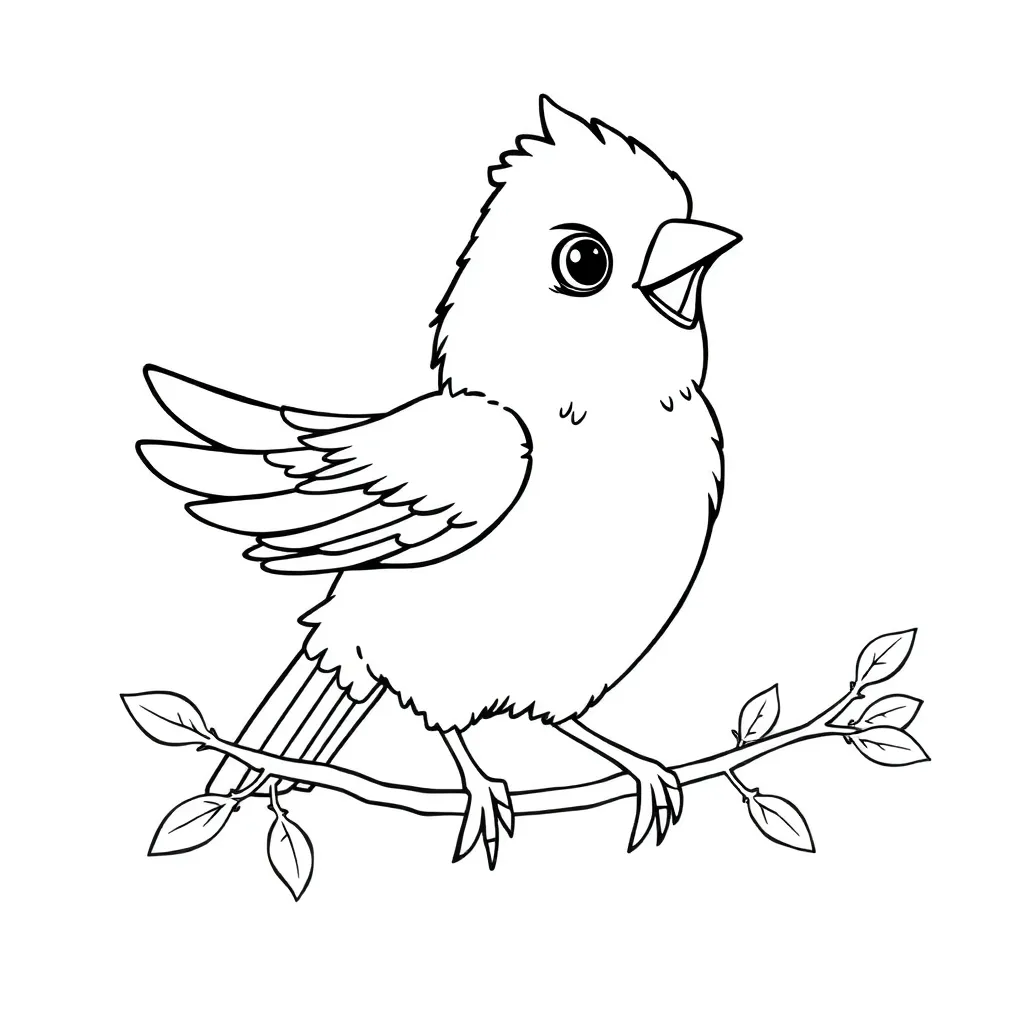 Vogel Natuur Wilde Veren Schattig coloring page for children