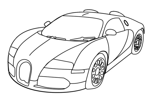 Voiture Bugatti Simple coloring page for children
