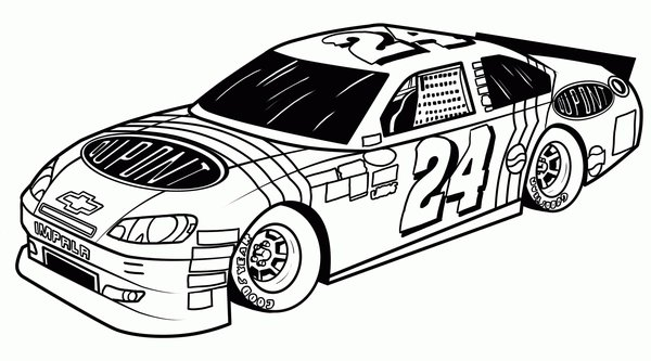 Voiture De Course Nascar coloring page for children