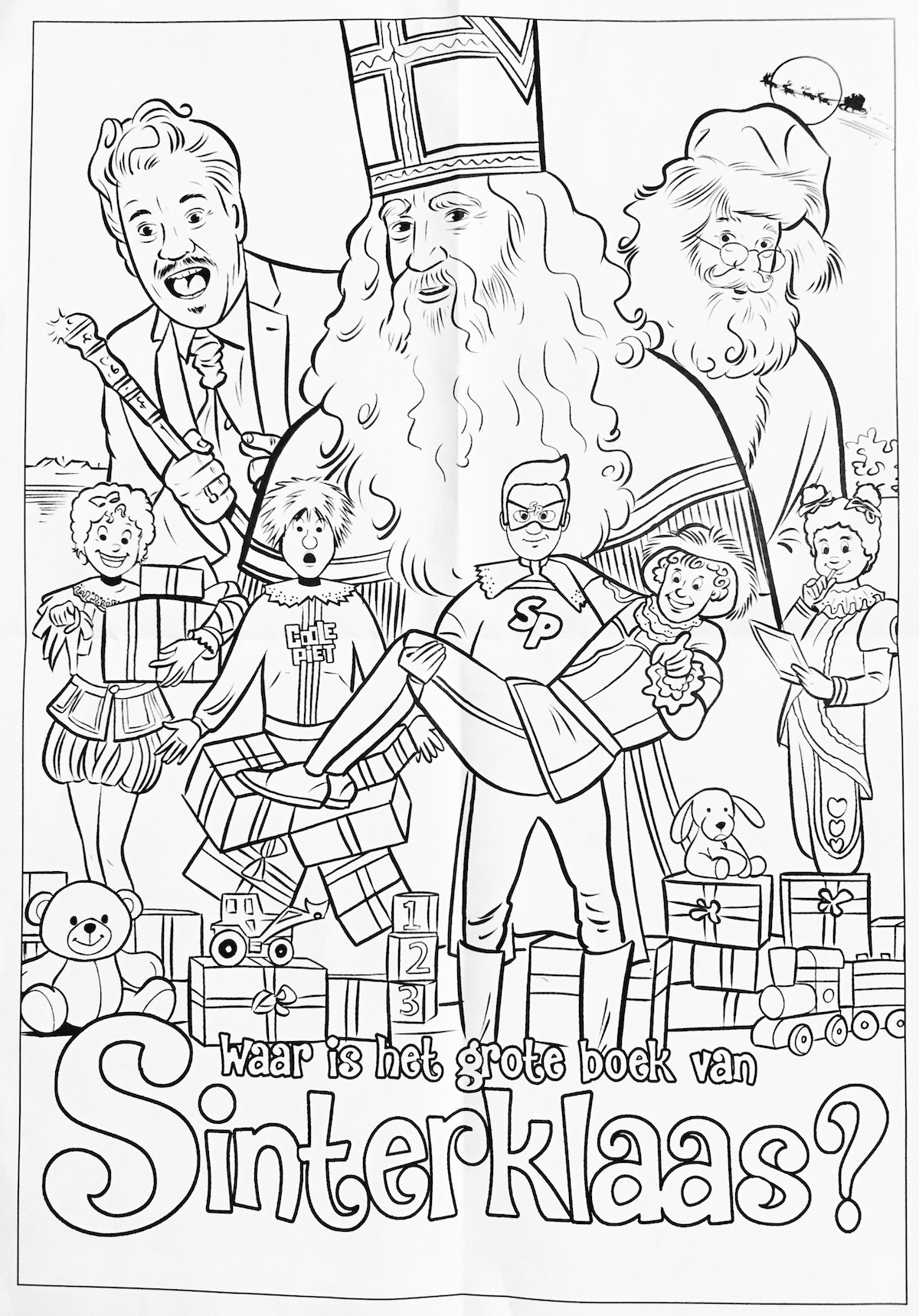 Feuille de coloriage gratuite Où est le grand livre de Saint-Nicolas ? Feuille de coloriage