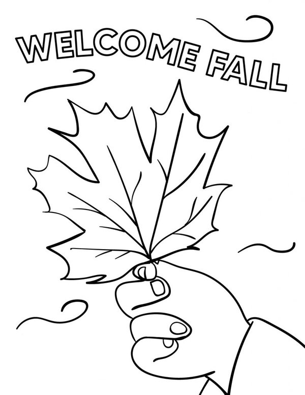 Welcome Fall coloring page for children