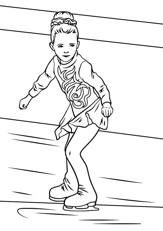 Winter Schaatsend Meisje coloring page for children