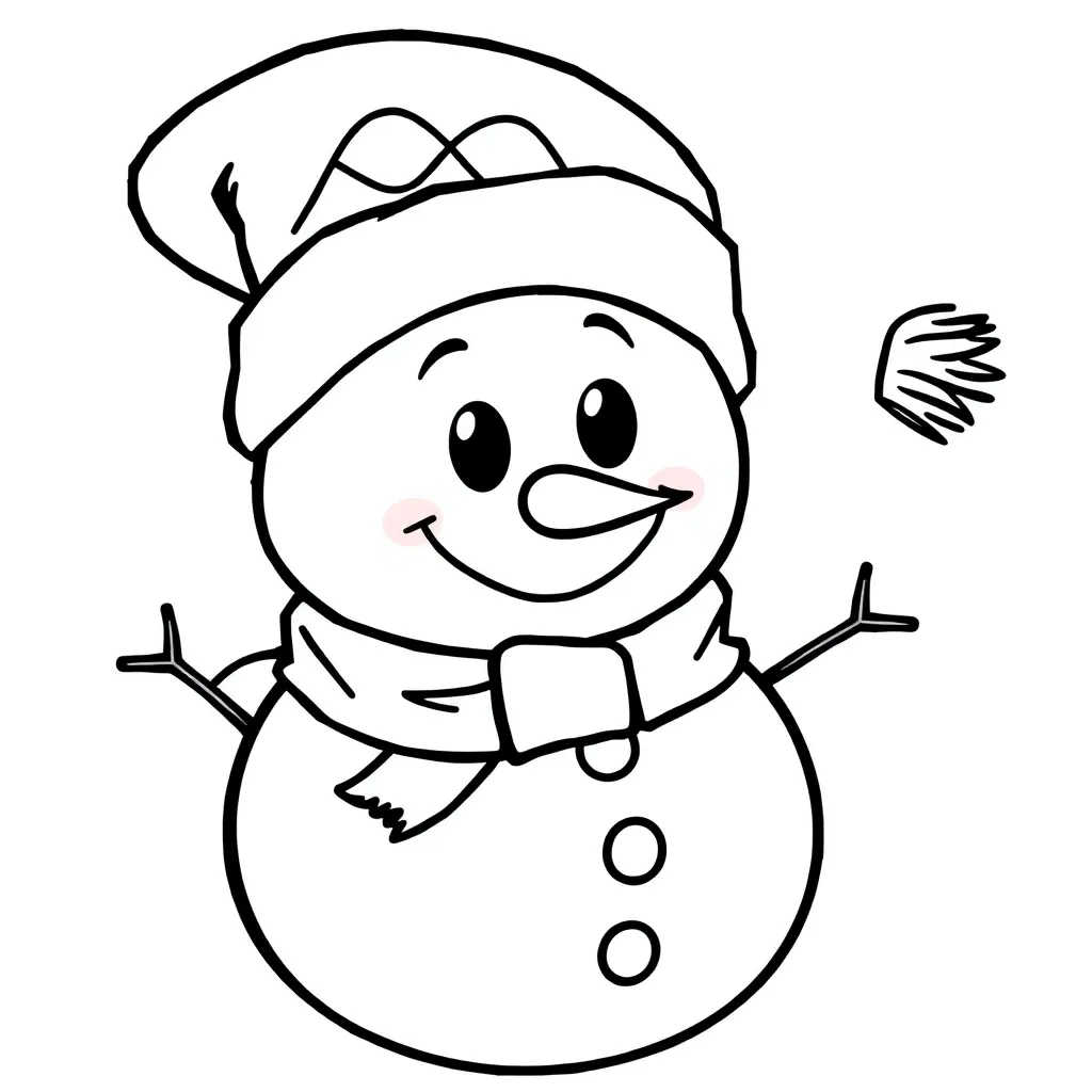 Winter Sneeuwpop Feestdagen Seizoenen Creatief coloring page for children
