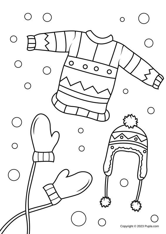 Winterkleidung coloring page for children
