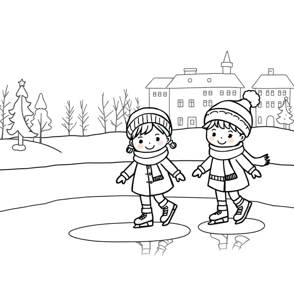 Winterpret Feestdagen Kerst Seizoenen Sinterklaas coloring page for children