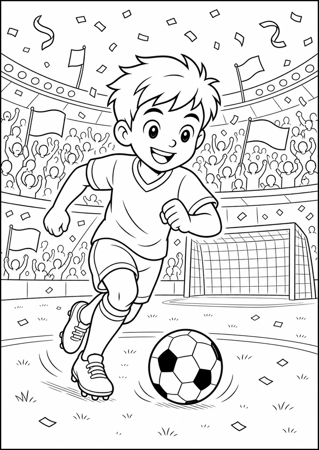WK voetbal speler kleurplaat