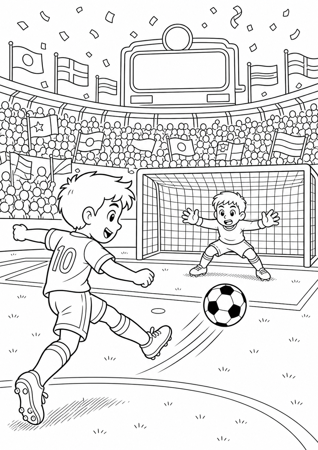 WK voetbal stadion kleurplaat