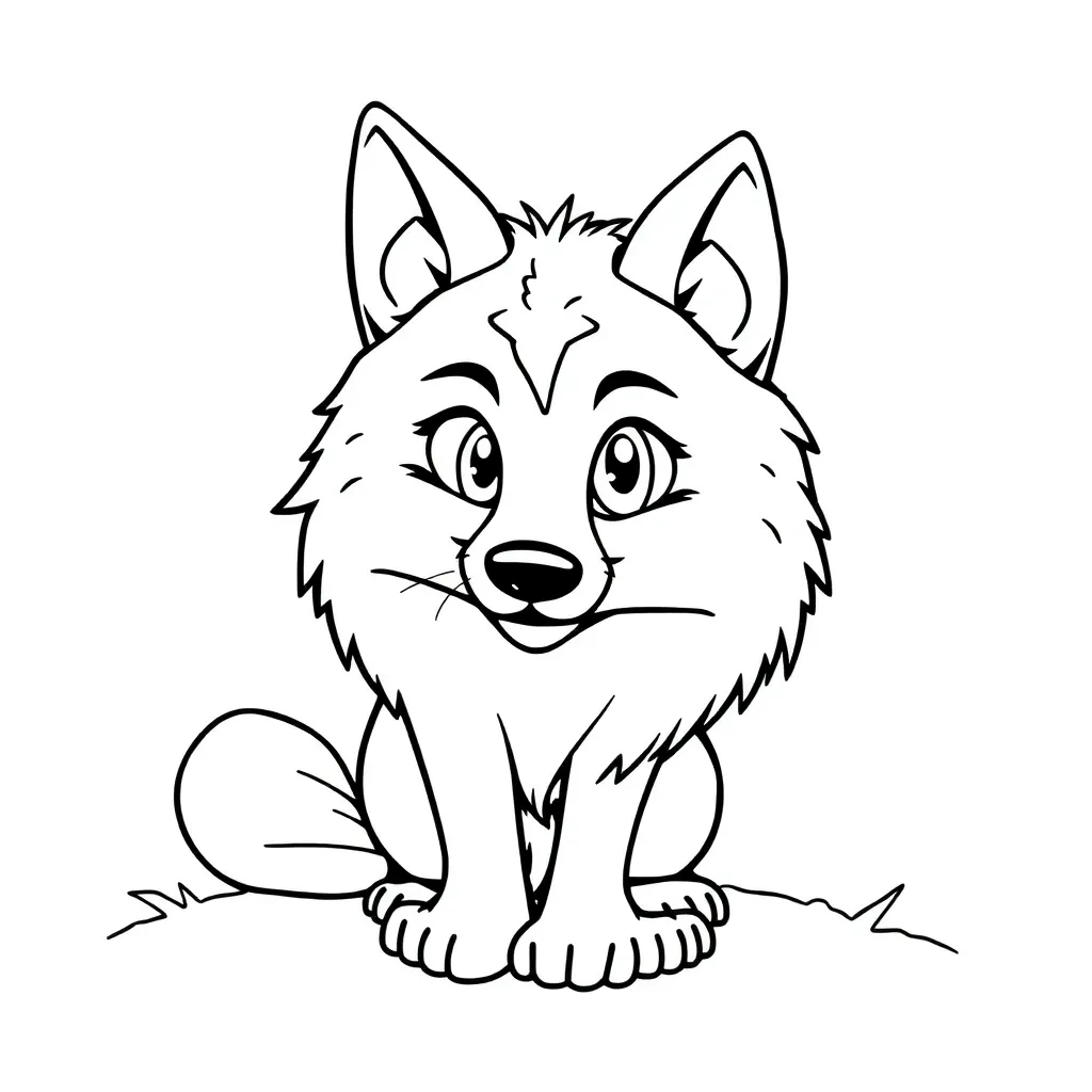 Wolf Wilde Dieren Natuur Avontuur coloring page for children