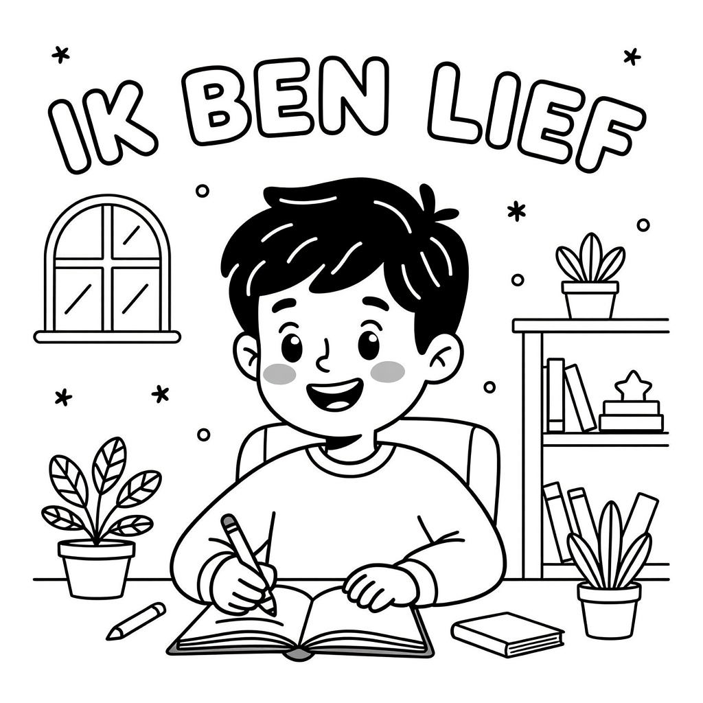 Yinthe huiszoon coloring page for children