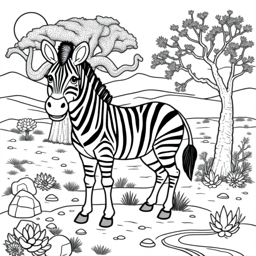 Zebra coloring page for children