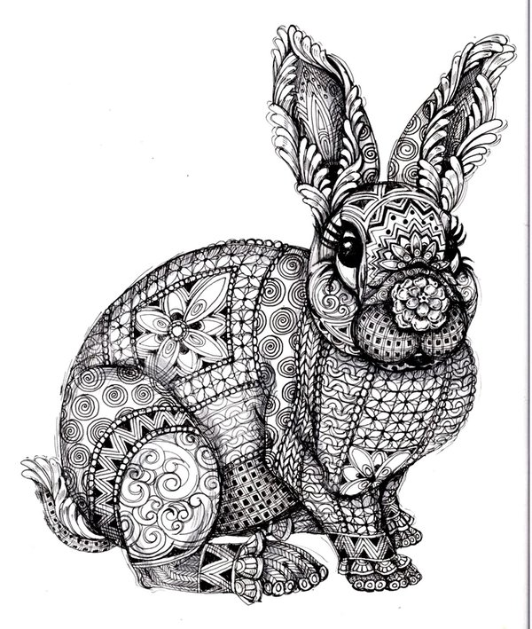 Malvorlage Zentangle Häschen