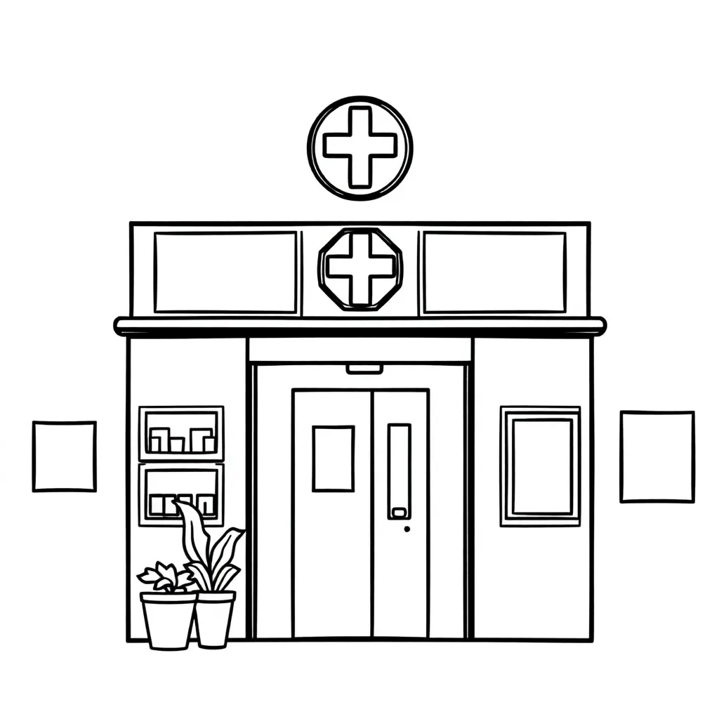 Ziekenhuis Arts Verpleegkundige Medisch Zorg coloring page for children