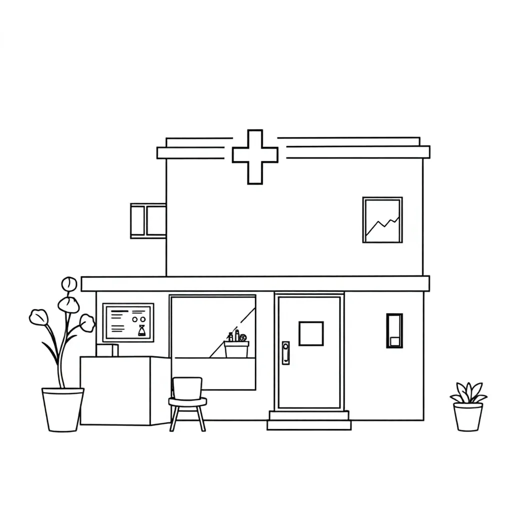 Kostenlose Malvorlage Krankenhaus Arzt Krankenschwester Medizin Gesundheit