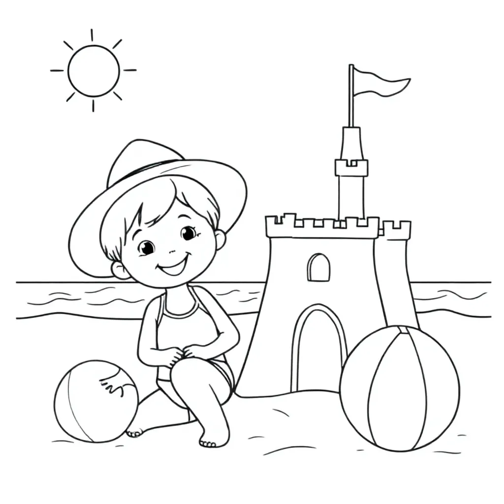 Zomer Kleurplaat Moeilijk coloring page for children