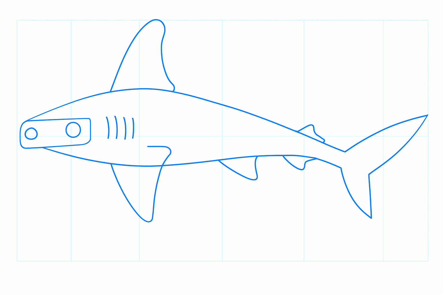 Ogen, kieuwen en kleine vinnen toevoegen.