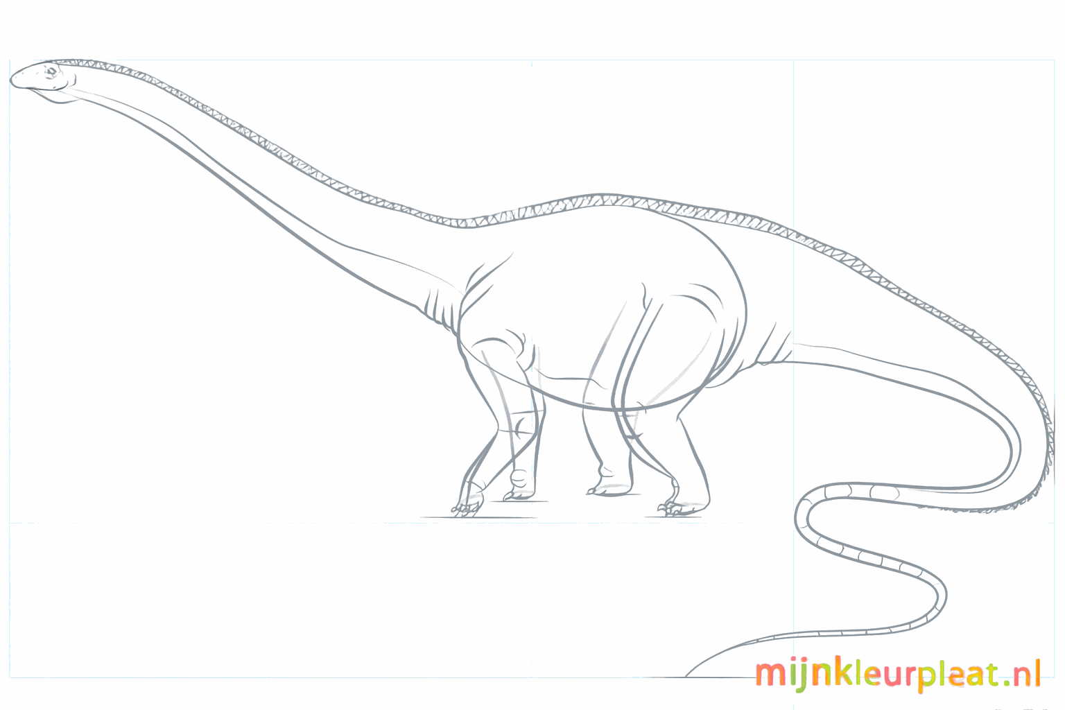 Stekels op de rug en details in de nek van de dino tekenen.