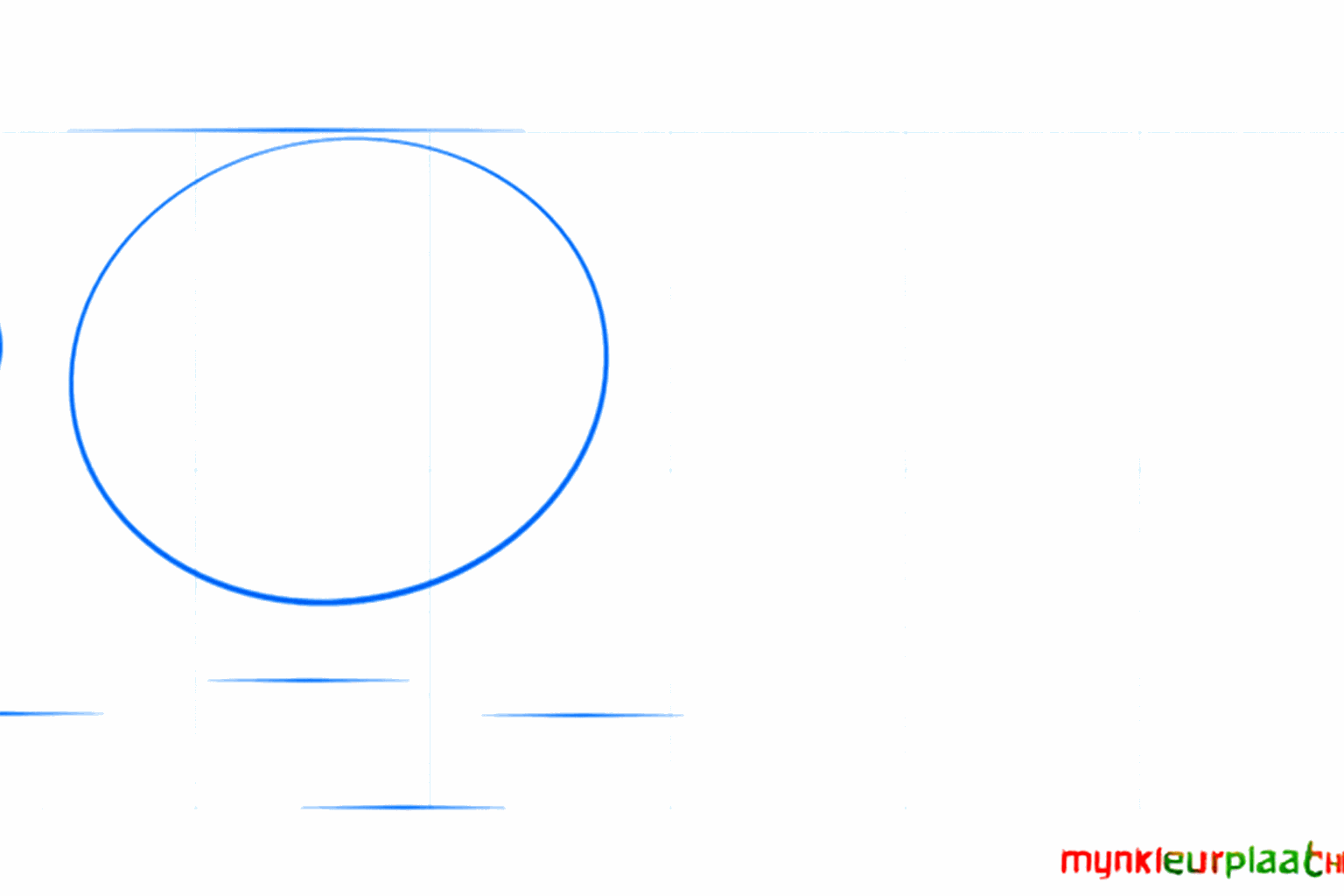 Basisvormen van een Ankylosaurus met een grote ovaal en een kleine cirkel.