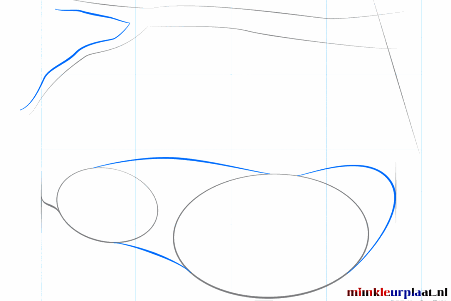 De nek van de luiaard en een dikke boomtak tekenen.