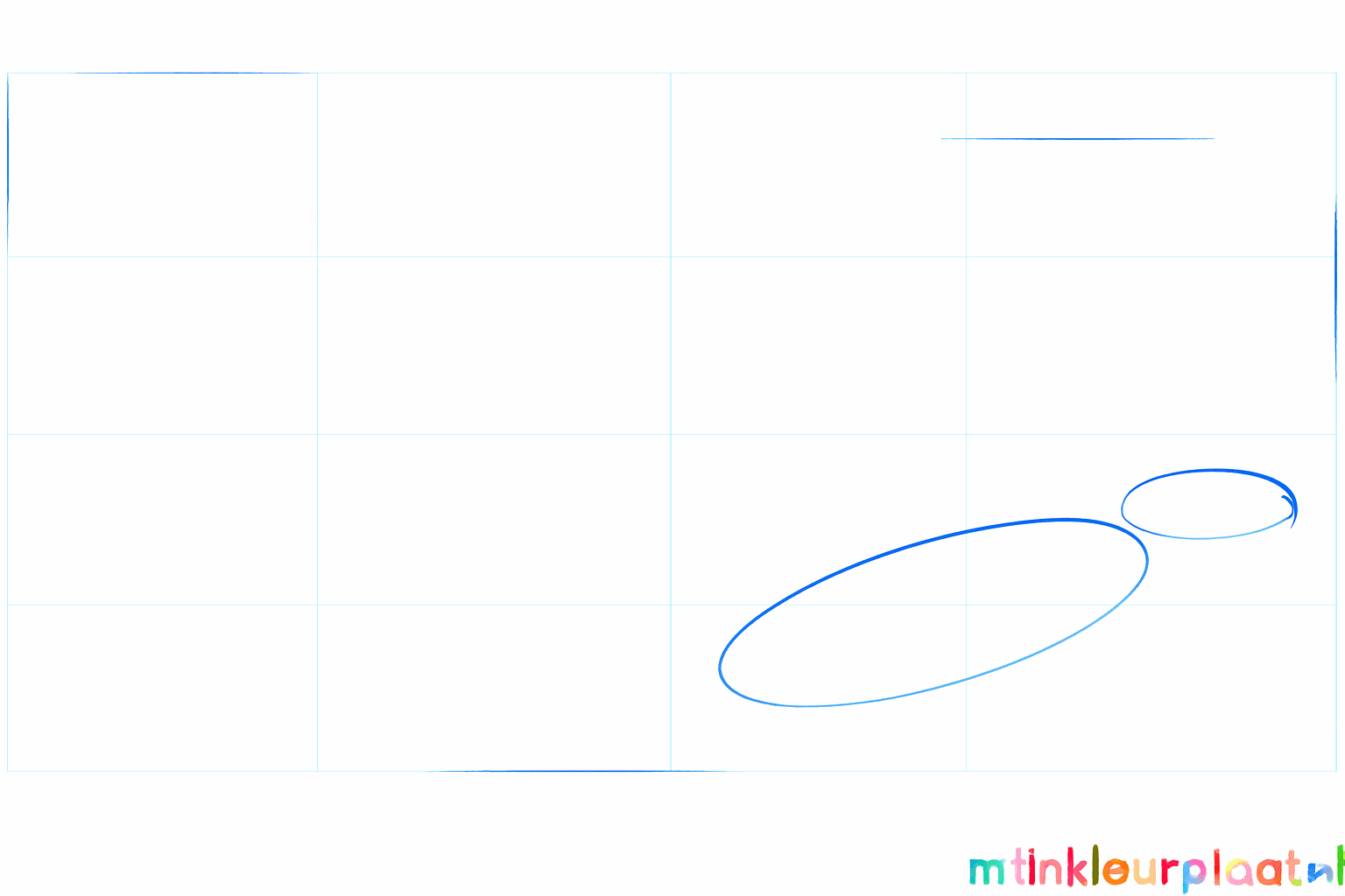 Twee ovalen die de basis vormen voor de kop en het lijf van de havik.