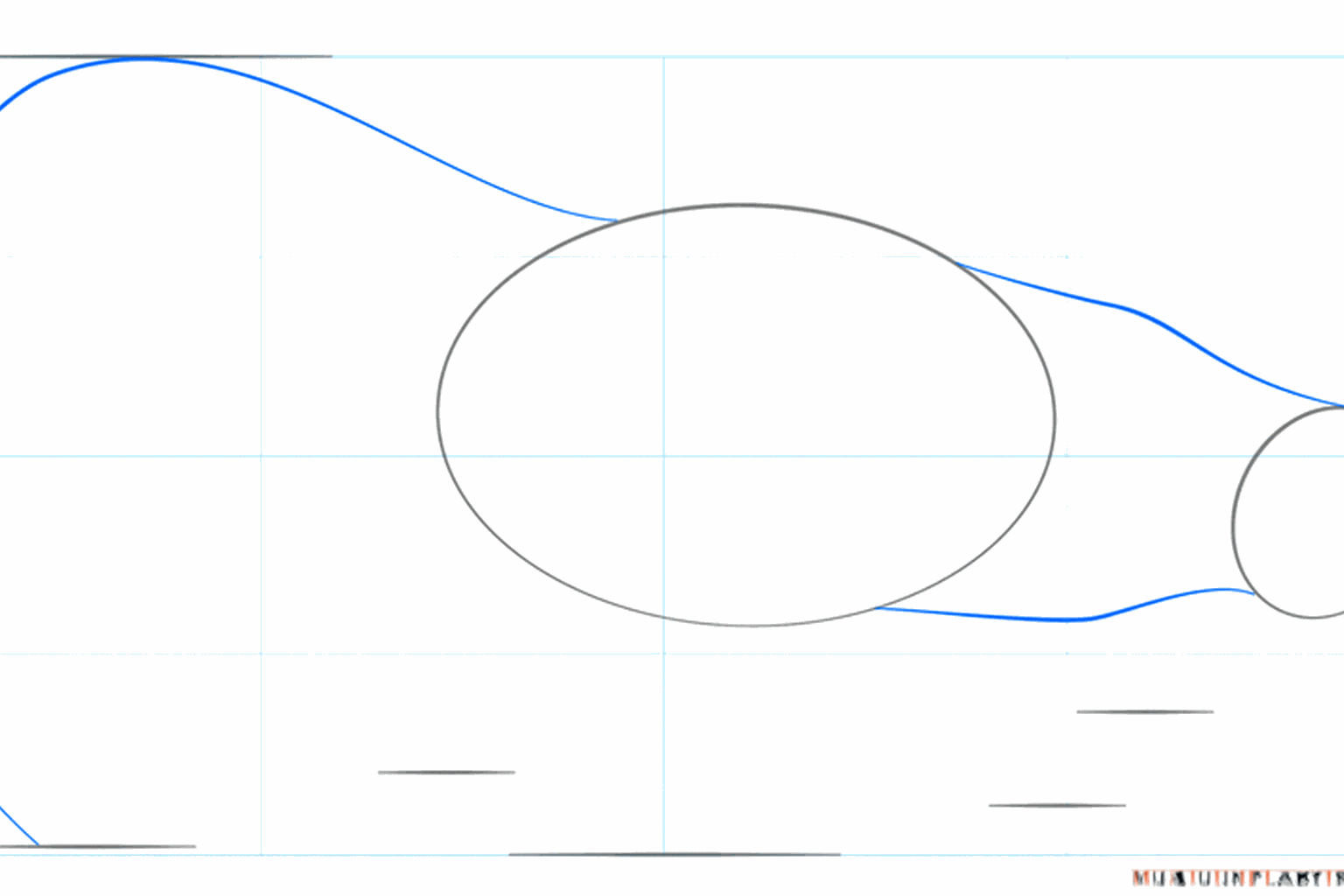 Verbind de kop met het lichaam en teken een lange lijn voor de staart.