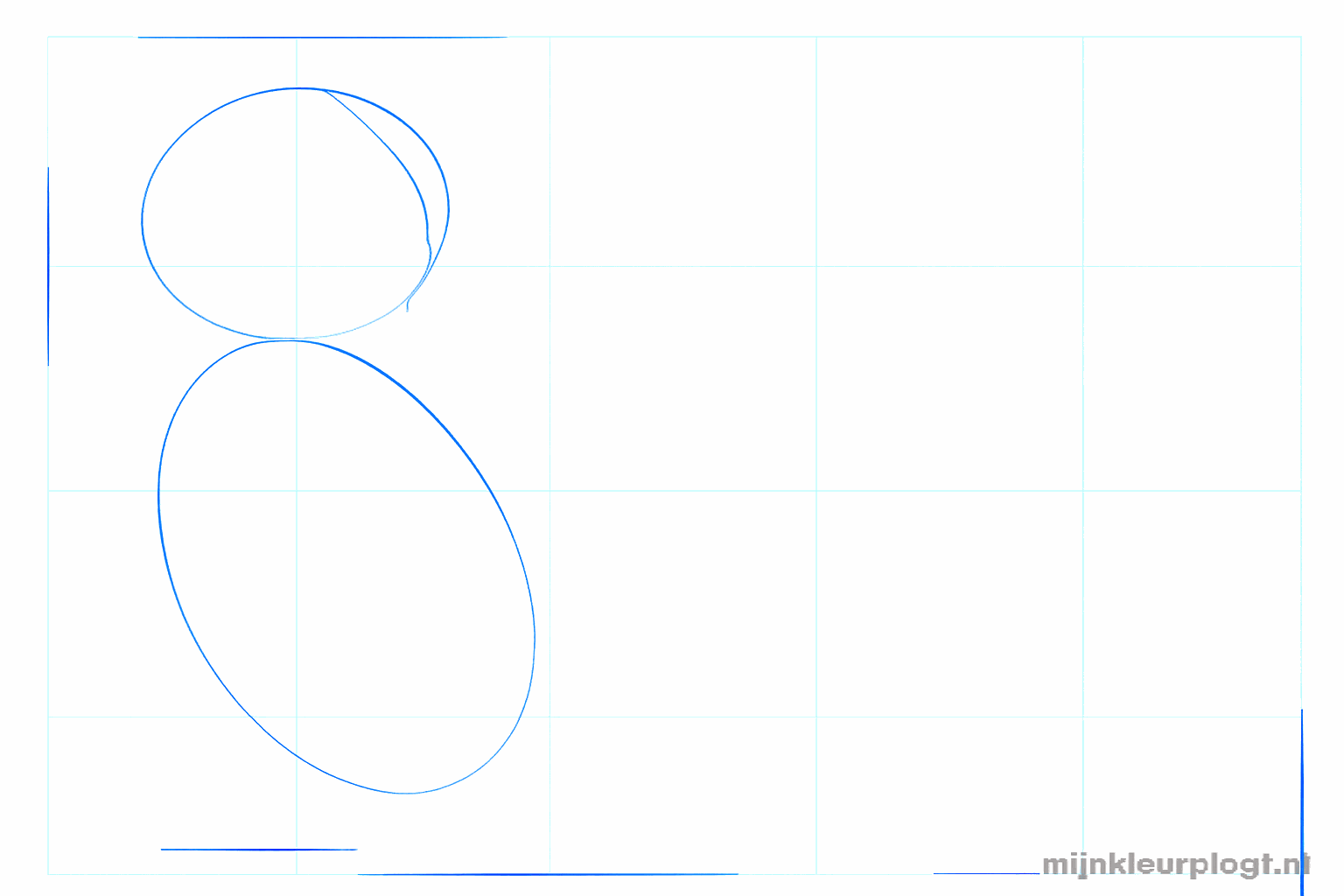Twee ovalen die de basis vormen voor de kop en het lichaam van de eekhoorn.