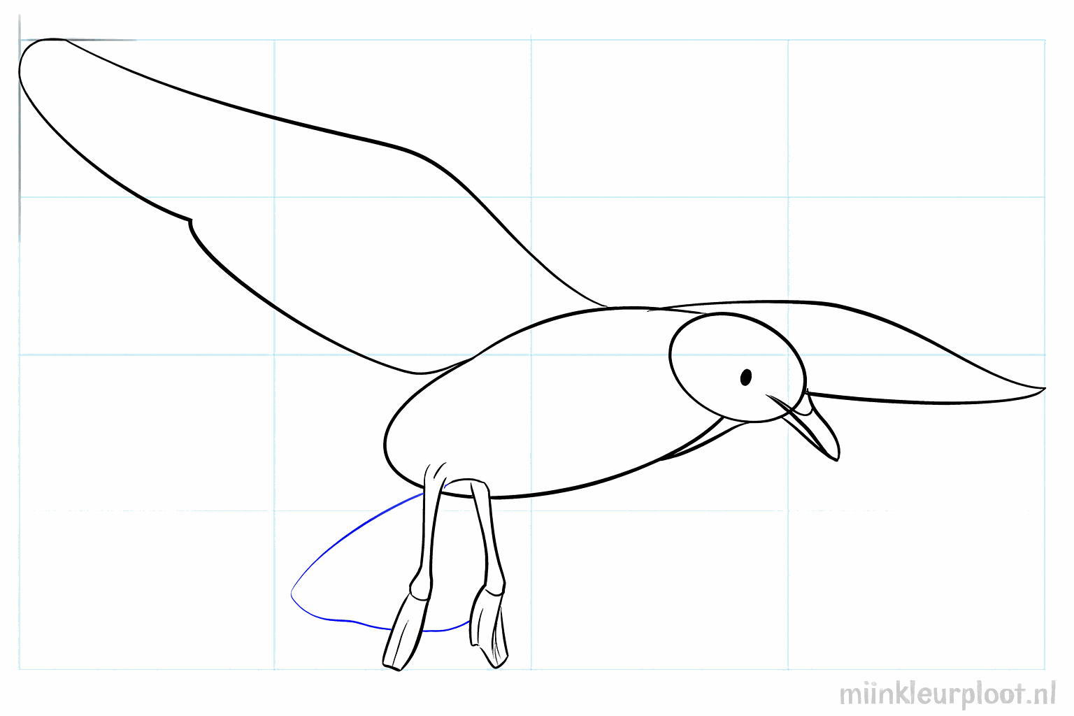De snavel en poten van de zeemeeuw krijgen meer vorm.