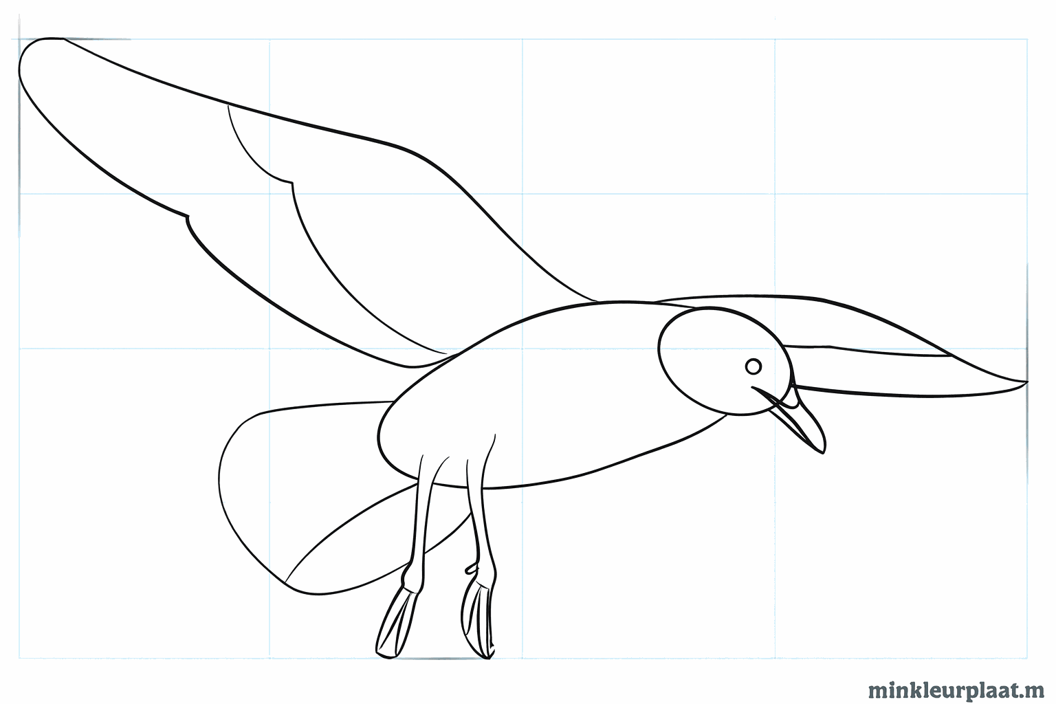 Details zoals het oog en de vorm van de staart worden toegevoegd.