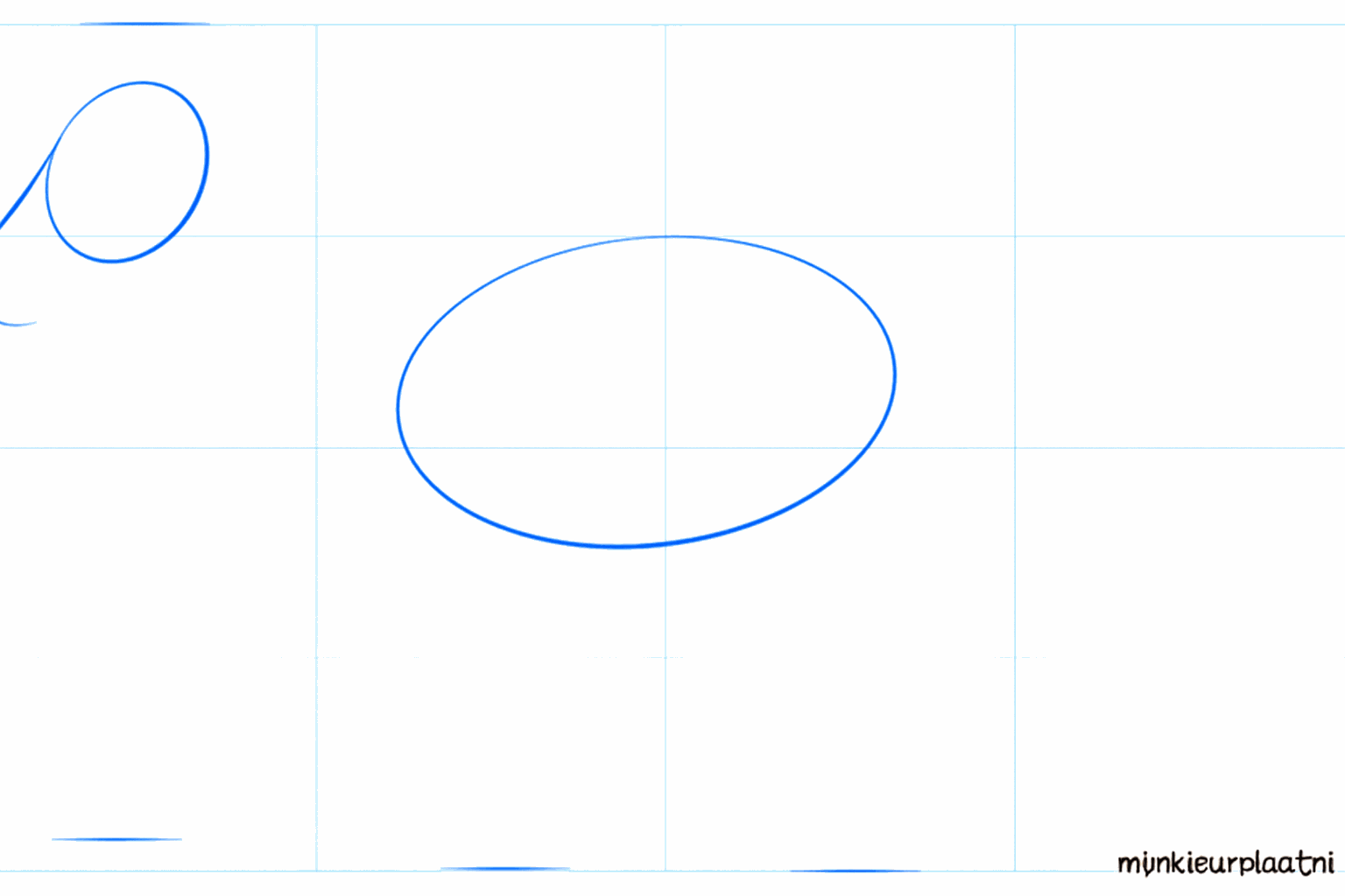 Teken twee ovalen voor het hoofd en het lijf van het paard.