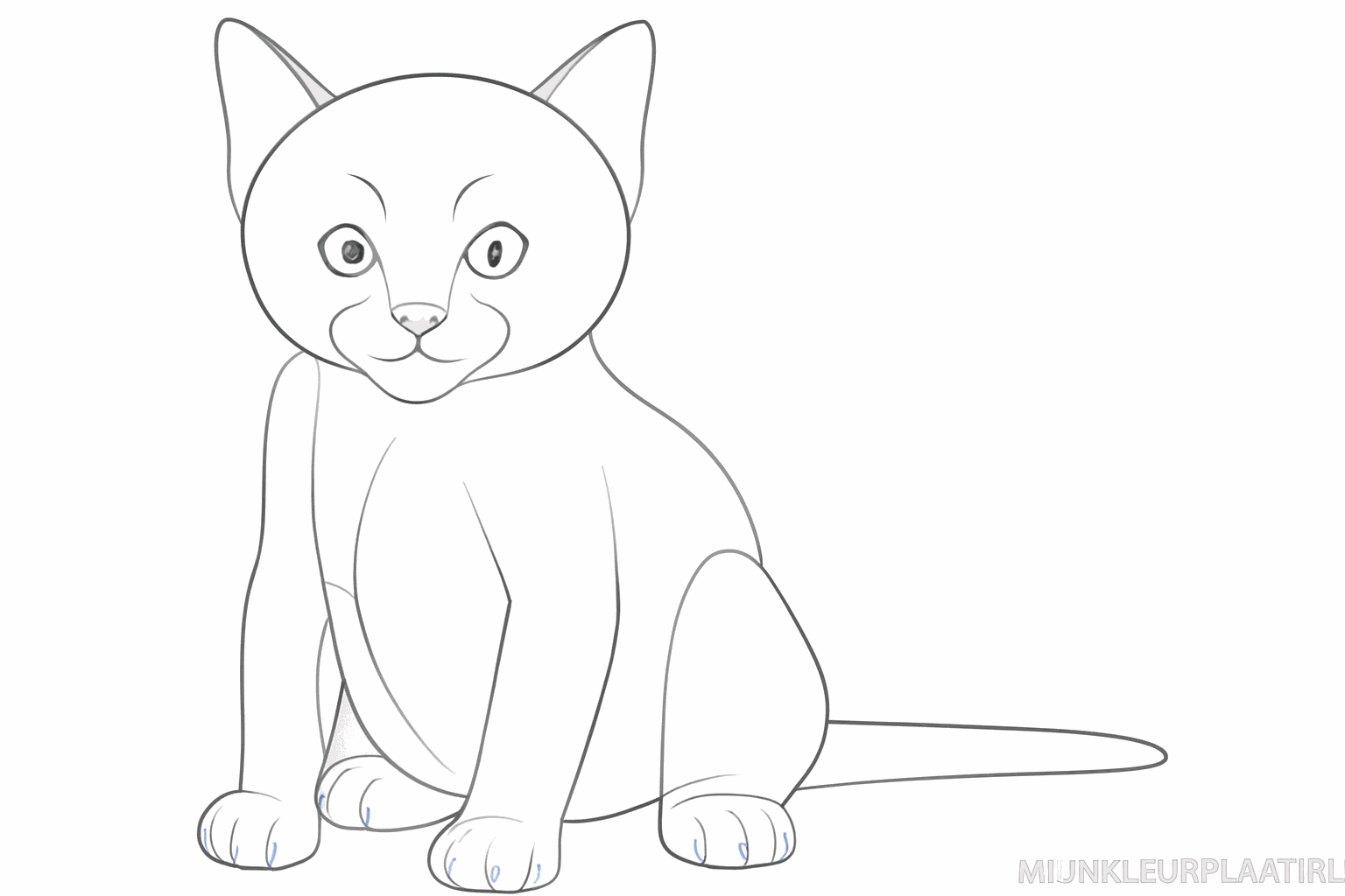 Details in de oren en een klein neusje met een glimlach.