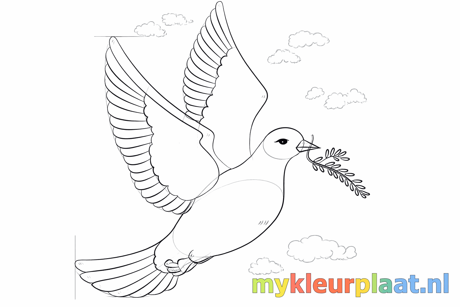 Blaadjes aan het olijftakje en getekende pootjes.