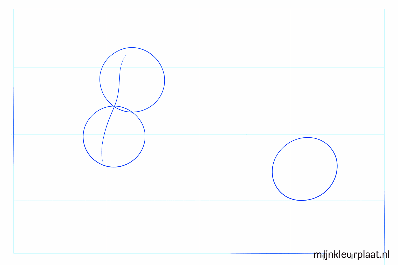 Basisvormen van een rendier met drie ovalen voor het hoofd en het lichaam.