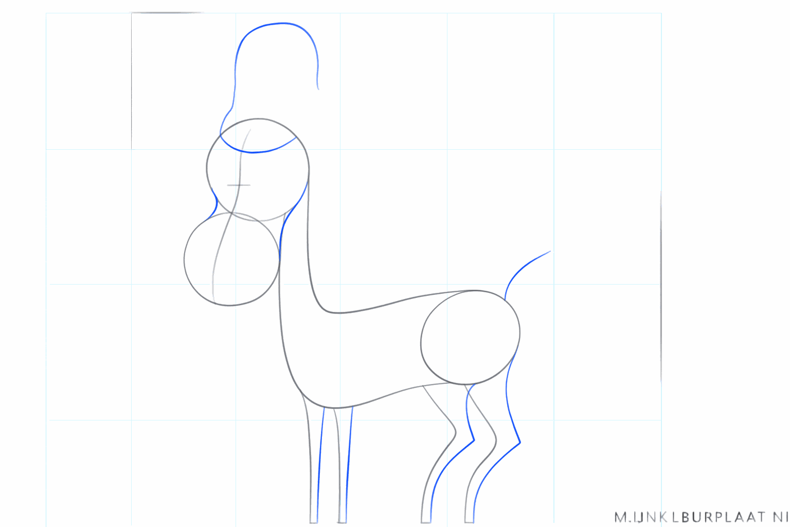 Dikke poten en een ronde snuit tekenen bij het kerstrendier.