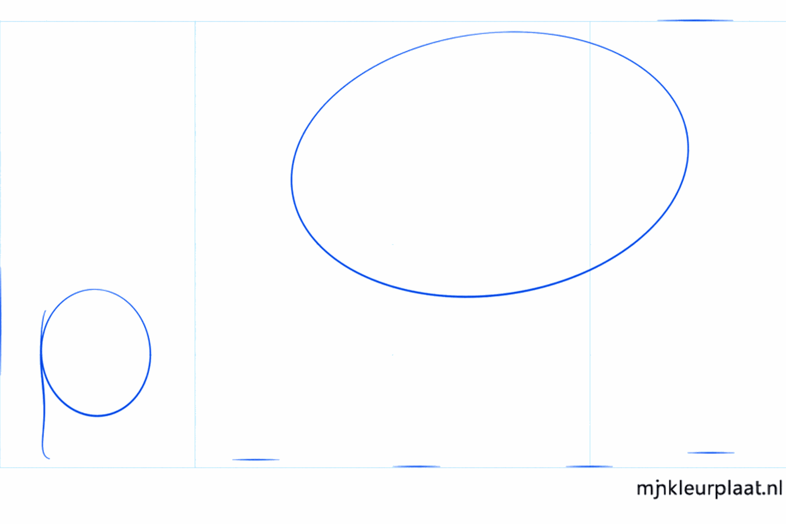 Twee ovalen die de basis vormen voor het lichaam en de kop van de koe.