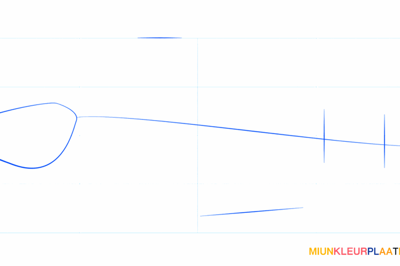 Basisvormen van een meerval met een ovaal en een lange gebogen lijn.
