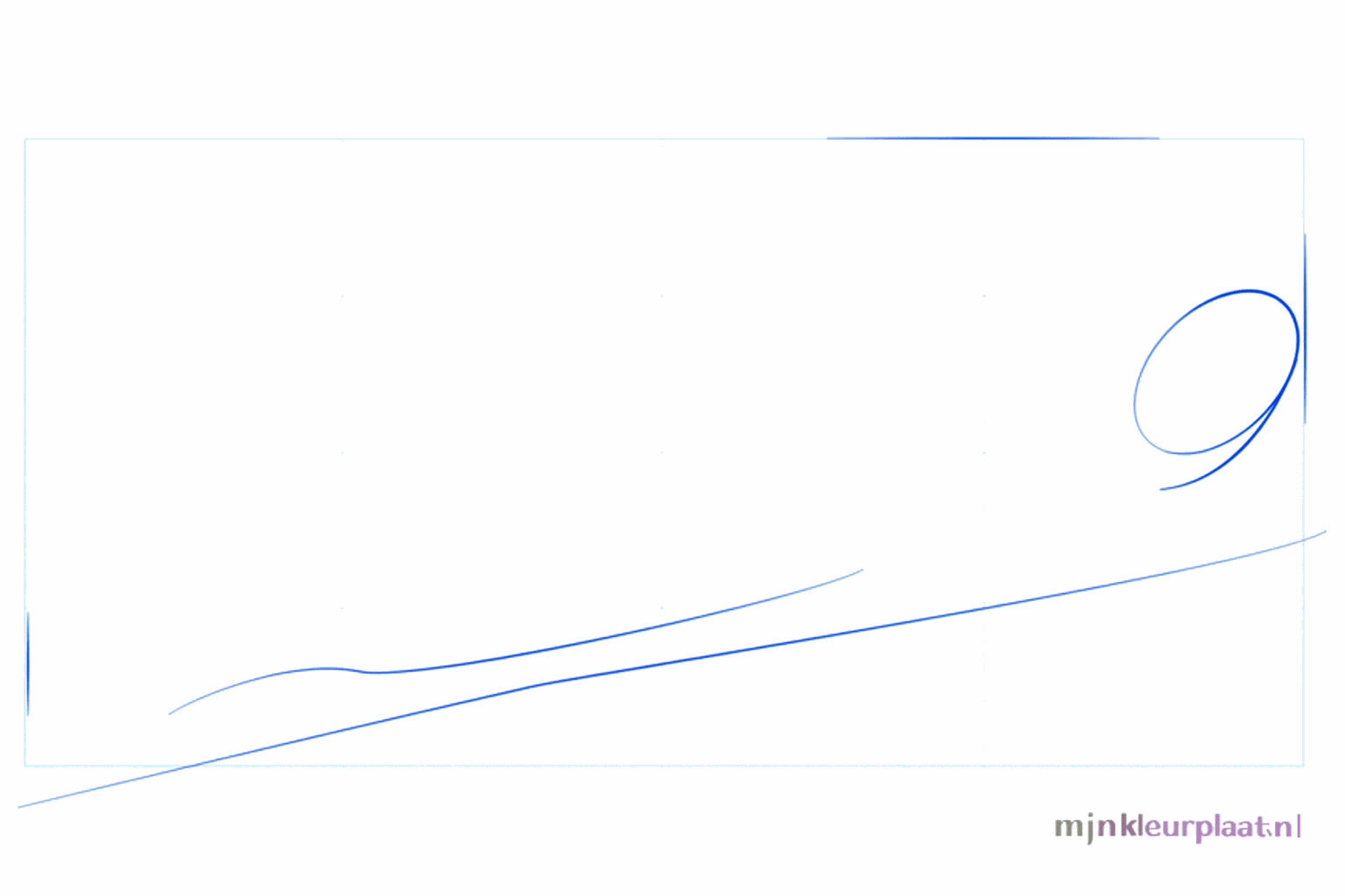 Tekening van een klein ovaal met een kruisje erin voor de kop van de rups.