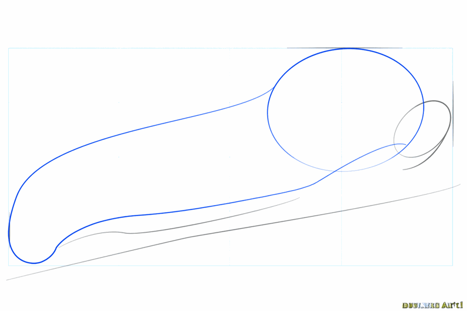 Een lange gebogen vorm die vastzit aan de kop van de rups.