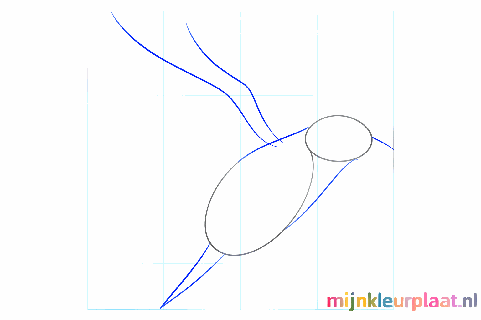 Verbind de kop en het lijf met lijnen voor de nek.