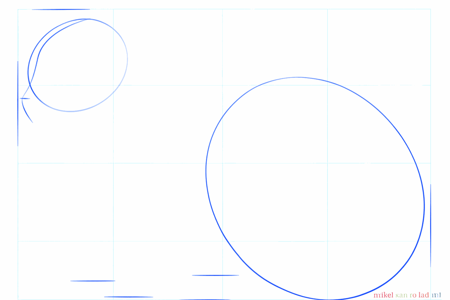 Teken twee ovalen voor het hoofd en het lichaam van de beer.