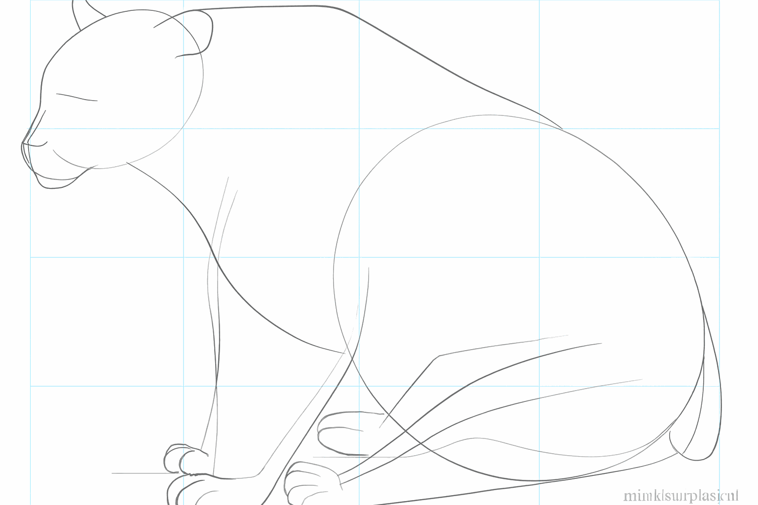 Voeg de oren en een staartje toe aan de beer.